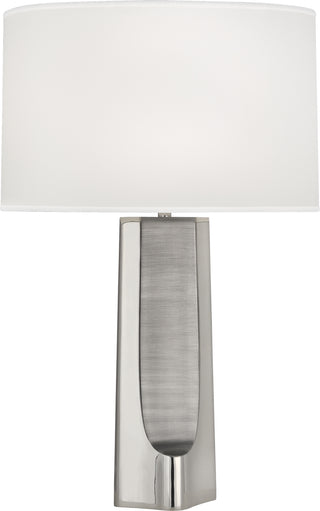 Buy polished-nickel-w-matte-nickel-with-white-oval-organza-shade-glass Margeaux Table Lamp by Robert Abbey