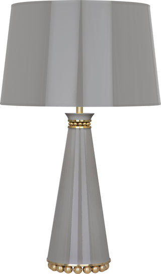 Buy smoky-taupe-lacquered-paint-w-modern-brass-with-smoky-taupe-painted-opaque-parchment-shade-with-gold-lining-glass Pearl Table Lamp by Robert Abbey