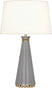 Smoky Taupe Lacquered Paint/Modern Brass with Fondine Fabric Shade Glass