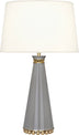Smoky Taupe Lacquered Paint/Modern Brass with Fondine Fabric Shade Glass
