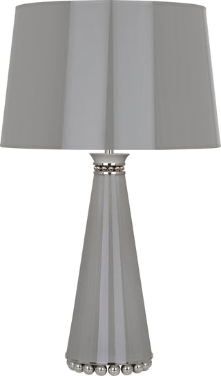 Buy smoky-taupe-lacquered-paint-polished-nickel-with-smoky-taupe-painted-opaque-parchment-shade-with-silver-lining-glass Pearl Table Lamp by Robert Abbey