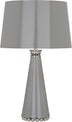 Smoky Taupe Lacquered Paint/Polished Nickel with Smoky Taupe Painted Opaque Parchment Shade With Silver Lining Glass