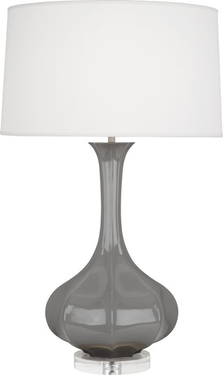 Buy smoky-taupe-glazed-ceramic-w-lucite Pike Table Lamp by Robert Abbey