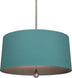 Polished Nickel with Mayo Teal Fabric Shade With Carter Gray Lining Glass and Blue Shade