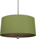 Polished Nickel with Parrot Green Fabric Shade With Revolutionary Storm Lining Glass and Green Shade