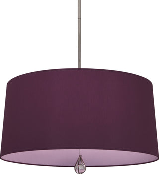 Buy polished-nickel-with-greenhow-grape-fabric-shade-with-ludwell-lilac-lining-glass-and-purple-shade Williamsburg Custis Pendant by Robert Abbey