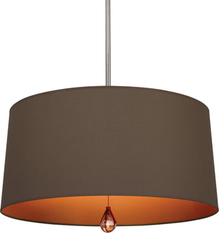 Buy polished-nickel-with-revolutionary-storm-fabric-shade-with-william-of-orange-lining-glass-and-amber-brown-shade Williamsburg Custis Pendant by Robert Abbey