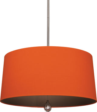 Buy polished-nickel-with-william-of-orange-fabric-shade-with-revolutionary-storm-lining-glass-and-orange-shade Williamsburg Custis Pendant by Robert Abbey