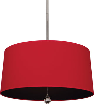 Buy polished-nickel-with-richmond-red-fabric-shade-with-blacksmith-black-lining-glass-and-red-shade Williamsburg Custis Pendant by Robert Abbey
