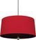 Polished Nickel with Richmond Red Fabric Shade With Blacksmith Black Lining Glass and Red Shade