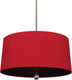 Polished Nickel with Richmond Red Fabric Shade With Blacksmith Black Lining Glass and Red Shade