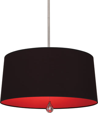 Buy polished-nickel-with-blacksmith-black-fabric-shade-with-richmond-red-lining-glass-and-black-shade Williamsburg Custis Pendant by Robert Abbey