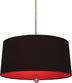 Polished Nickel with Blacksmith Black Fabric Shade With Richmond Red Lining Glass and Black Shade