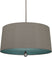 Polished Nickel with Carter Gray Fabric Shade With Mayo Teal Lining Glass and Silver/Gray Shade