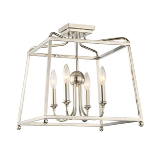 Buy polished-nickel Sylvan Semi Flush Mount Light by Crystorama