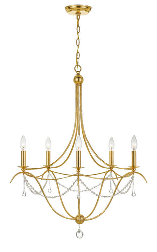 Buy antique-gold-with-glass-beads-glass Metro Outdoor (Damp) Chandelier by Crystorama
