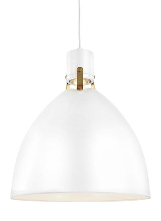 Buy flat-white-and-white-shade Brynne Outdoor (Damp) Pendant by Visual Comfort Studio