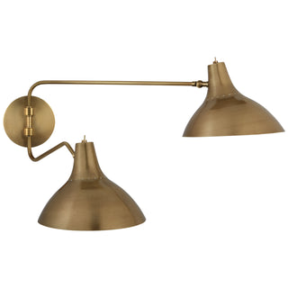 Buy hand-rubbed-antique-brass-with-hand-rubbed-antique-brass-glass Charlton Sconce by Visual Comfort Signature