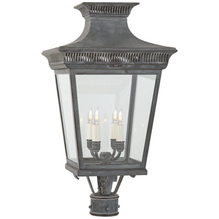 Buy weathered-zinc-with-clear-glass-glass Elsinore Outdoor (Wet) Post Lantern by Visual Comfort Signature