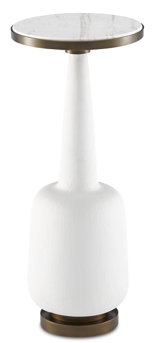 Greta White Drinks Table Drinks Table by Currey and Company