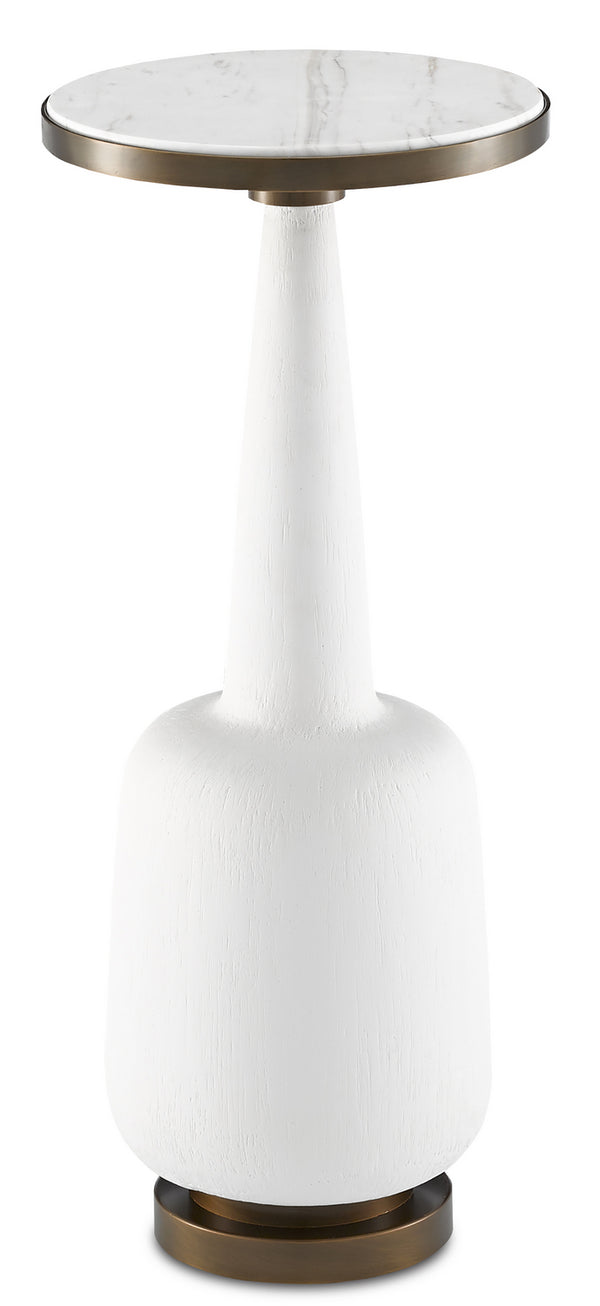 Greta White Drinks Table Drinks Table by Currey and Company