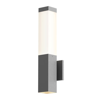 Buy textured-gray-with-white-uv-stabilized-wh-polycarbonate-glass Square Column Outdoor (Wet) Sconce by Sonneman
