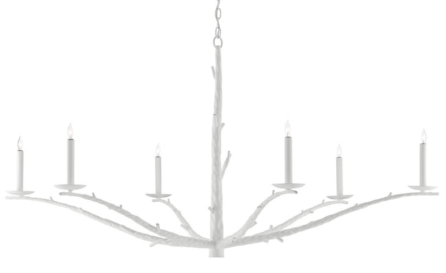 Tallu White Chandelier by Currey and Company - Rough Gesso White [Currey and Company-9000-0377|MAIN]