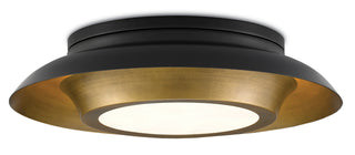 Metaphor Black & Brass Flush Mount Flush Mount Light by Currey and Company