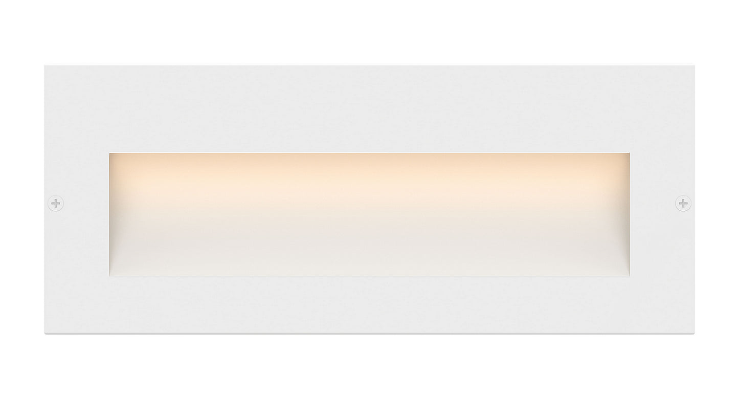 Taper Step and Wall Light by Hinkley – Size: 1.00"L x 8.50"W x 3.50"H – Finish: Satin White with Etched Lens Glass – Light Output: 2700K – Hinkley-1565SW