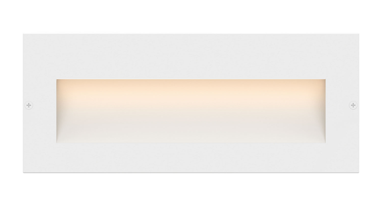 Taper Step and Wall Light by Hinkley – Size: 1.00"L x 8.50"W x 3.50"H – Finish: Satin White with Etched Lens Glass – Light Output: 2700K – Hinkley-1565SW