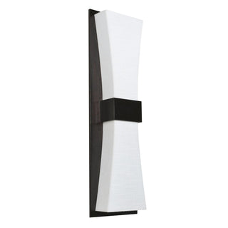 Buy espresso-with-linen-white-lumafuse-glass Aberdeen Outdoor (Damp) Sconce by AFX Lighting