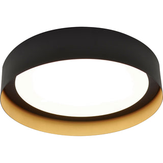 Buy black-and-gold-with-black-gold-steel-glass-and-white-shade Reveal Outdoor (Damp) Flush Mount Ceiling Light by AFX Lighting