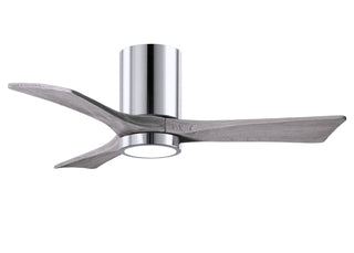 Buy polished-chrome-finish-with-barn-wood-tone-blades Irene-HLK Hugger Ceiling Fan by Matthews Fan Company