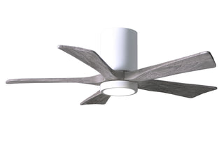 Buy gloss-white-finish-with-barn-wood-tone-blades 5-Blades Irene-HLK Hugger Ceiling Fan by Matthews Fan Company