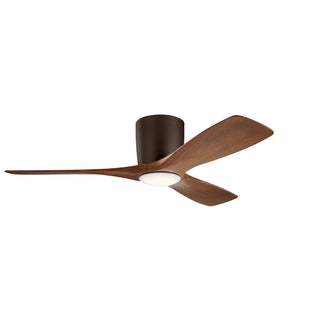 Buy satin-natural-bronze-finish-with-walnut-blades Volos Hugger Ceiling Fan with Light by Kichler