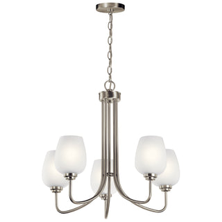 Buy brushed-nickel-with-clear-satin-etched-glass Valserrano Chandelier by Kichler