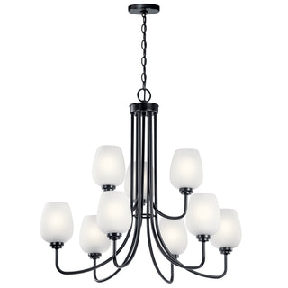 Buy black-with-clear-satin-etched-glass Valserrano Chandelier by Kichler