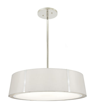 Buy polished-nickel-and-white-shade Fulton Chandelier by Crystorama