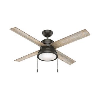 Buy noble-bronze-finish-with-drifted-oak-and-reversible-barnwood-blades Loki Ceiling Fan with Light by Hunter