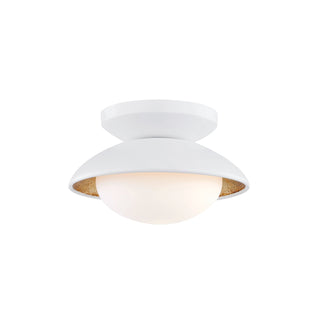 Buy white-lustro-gold-leaf-combo Cadence Outdoor (Damp) Semi Flush Mount Ceiling Light by Mitzi