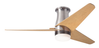 Buy bright-nickel-finish-with-maple-blades Velo Flush DC Hugger Ceiling Fan by Modern Fan Co