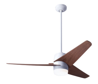 Buy gloss-white-finish-with-mahogany-blades Velo DC Ceiling Fan by Modern Fan Co