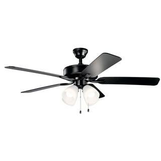 Buy satin-black-finish-with-satin-black-blades Basics Pro Premier Ceiling Fan with Light by Kichler