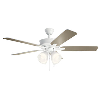 Buy white-finish-with-white-blades Basics Pro Premier Ceiling Fan with Light by Kichler