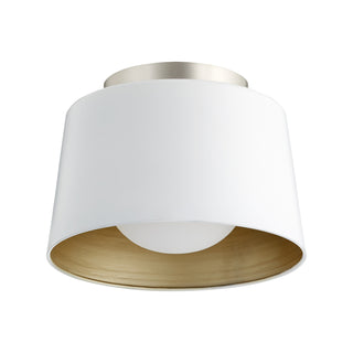 Buy studio-white-with-matte-white-glass-and-white-shade Ceiling Mounts Outdoor (Damp) Ceiling Mount Light by Quorum