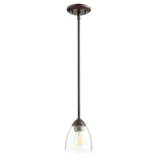 Buy oiled-bronze-w-clear-seeded Barkley Outdoor (Damp) Pendant by Quorum