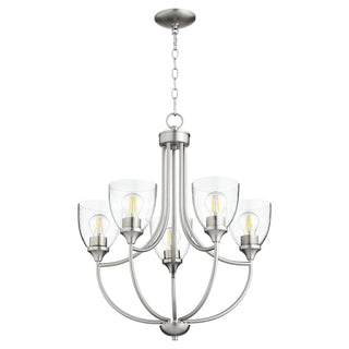 Buy satin-nickel-w-clear-seeded Enclave Outdoor (Damp) Chandelier by Quorum
