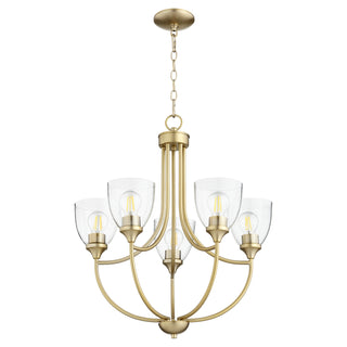 Buy aged-brass-w-clear-seeded Enclave Outdoor (Damp) Chandelier by Quorum