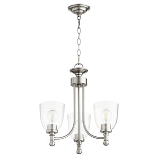 Buy satin-nickel-w-clear-seeded Rossington Outdoor (Damp) Chandelier by Quorum
