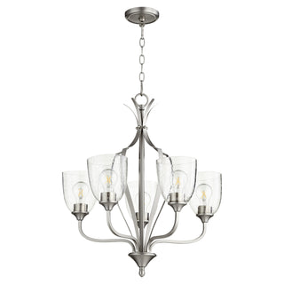 Buy satin-nickel-w-clear-seeded Jardin Outdoor (Damp) Chandelier by Quorum
